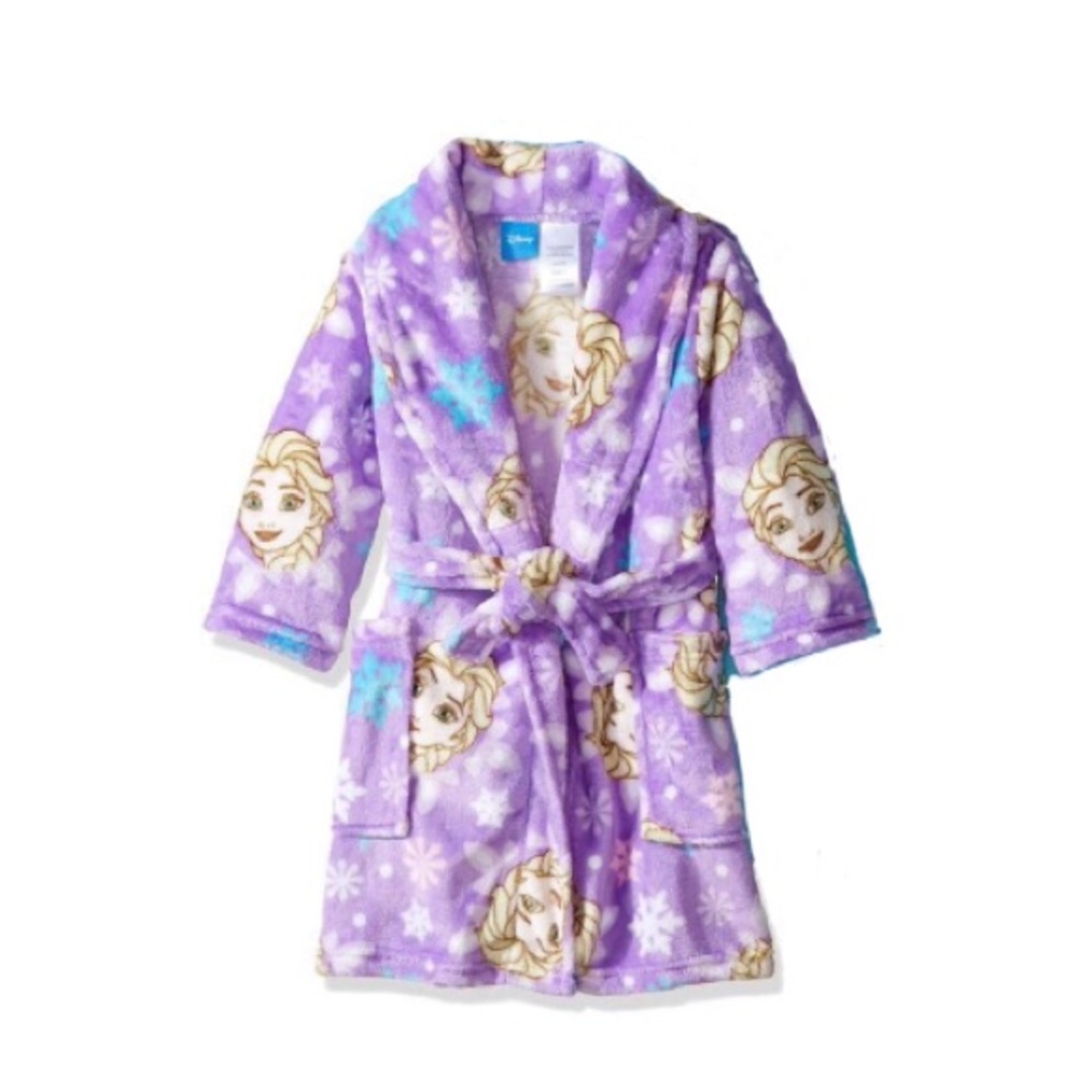 Disney Girls 7/8 Purple Elsa Plush Robe